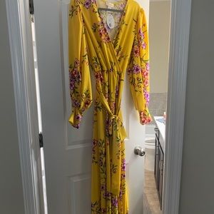 Yellow floral jumpsuit